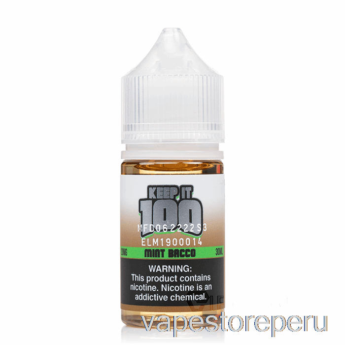 Sales De Bacco De Menta Y Humo Para Vape - Manténgalo 100 - 30 Ml 50 Mg